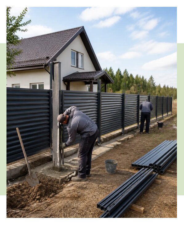 Строительство заборов под ключ с установкой в Новотроицке